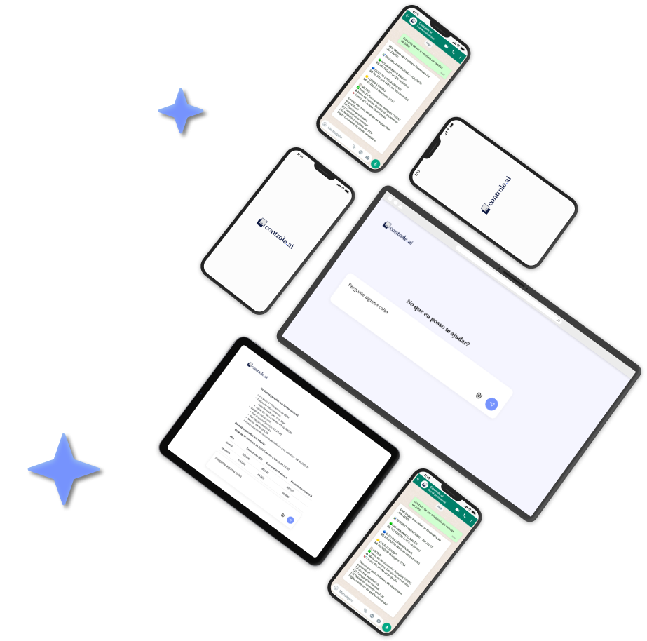 Dispositivos mostrando Controle.ai
